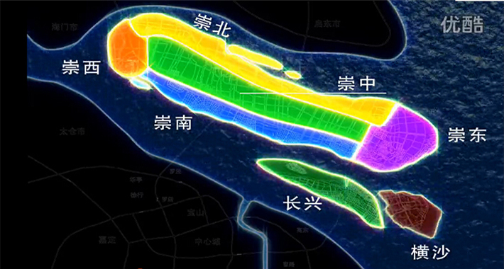 圖1：崇明城市規劃投影電子沙盤